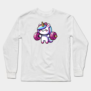 Weightlifting Unicorn Olympics 🏋️🦄 - Lifting Cuteness! Long Sleeve T-Shirt